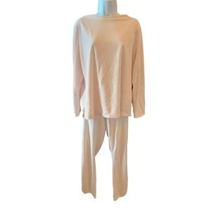 Soma Lifestyle Pajamas Pink Elastic Waist Long Sleeve Boat Neck Warm Size Small